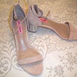 Betsey Johnson Nyla Suede Pearl Sandals